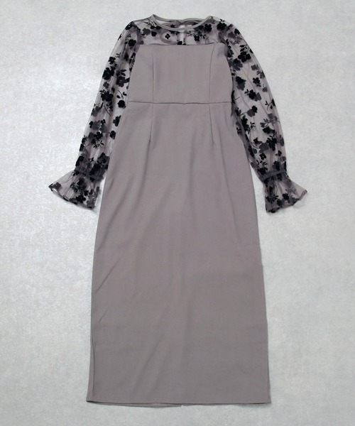 Rejoule（リジュール）の「花柄シアーチュールロングワンピース