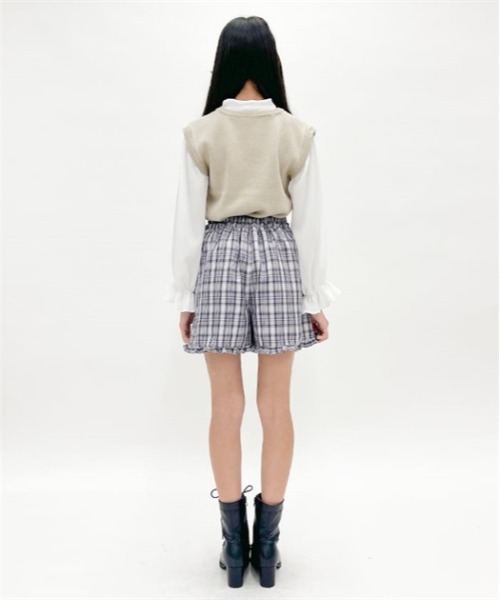 セール】連ボタンチェック柄キュロット（その他パンツ）｜axes femme