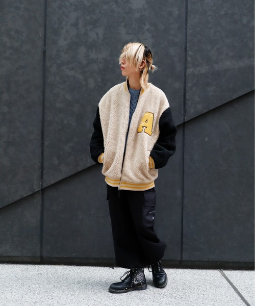 Bling Leads(ブリングリーズ)の「Z)【BLINGLEADS】722801 ボアスタジャン(スタジャン・メンズ・ホワイト系その他/ブラック系その他/グリーン系その他/ホワイト系その他2/ベージュ系その他2/ベージュ系その他・LARGE/MEDIUM)」の7枚目の写真