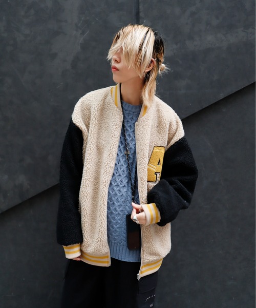 Bling Leads(ブリングリーズ)の「Z)【BLINGLEADS】722801 ボアスタジャン(スタジャン・メンズ・ホワイト系その他/ブラック系その他/グリーン系その他/ホワイト系その他2/ベージュ系その他2/ベージュ系その他・LARGE/MEDIUM)」の14枚目の写真