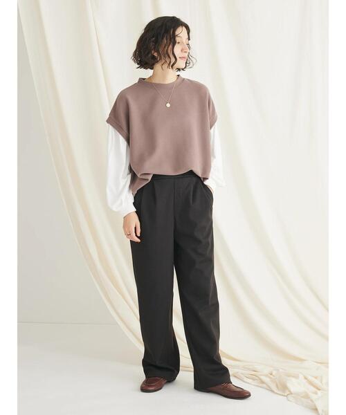 CRAFT STANDARD BOUTIQUE(クラフトスタンダードブティック)の「起毛ワッフルレイヤード風プルオーバー(Tシャツ/カットソー・レディース・オレンジ/モカ/ブラック・FREE)」の4枚目の写真