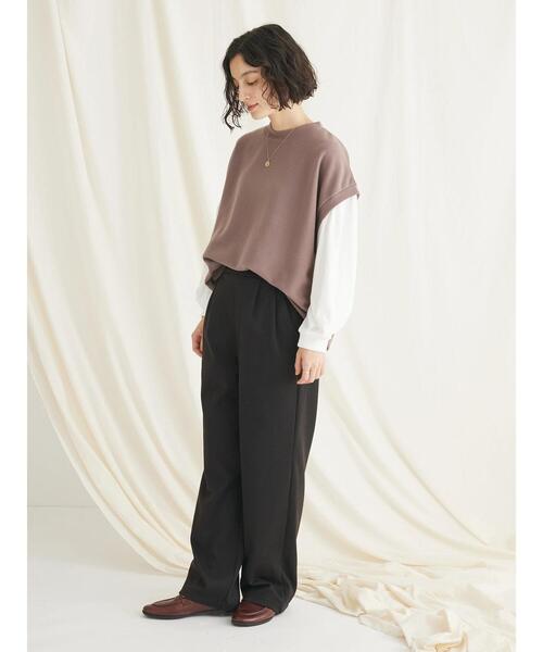 CRAFT STANDARD BOUTIQUE(クラフトスタンダードブティック)の「起毛ワッフルレイヤード風プルオーバー(Tシャツ/カットソー・レディース・オレンジ/モカ/ブラック・FREE)」の5枚目の写真