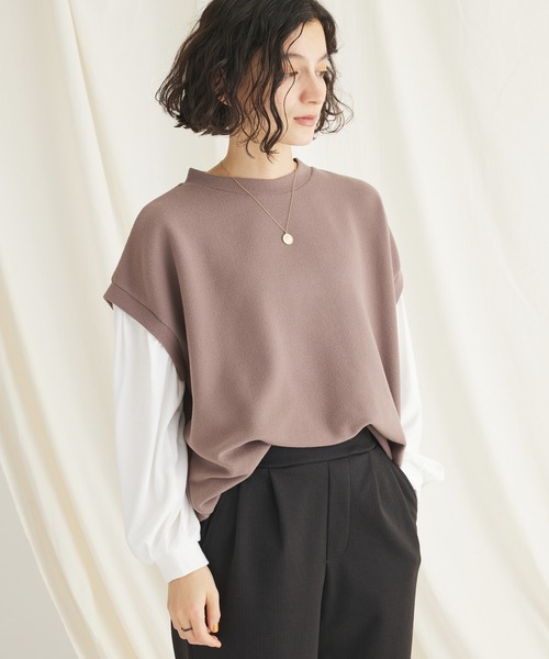 CRAFT STANDARD BOUTIQUE(クラフトスタンダードブティック)の「起毛ワッフルレイヤード風プルオーバー(Tシャツ/カットソー・レディース・オレンジ/モカ/ブラック・FREE)」の2枚目の写真