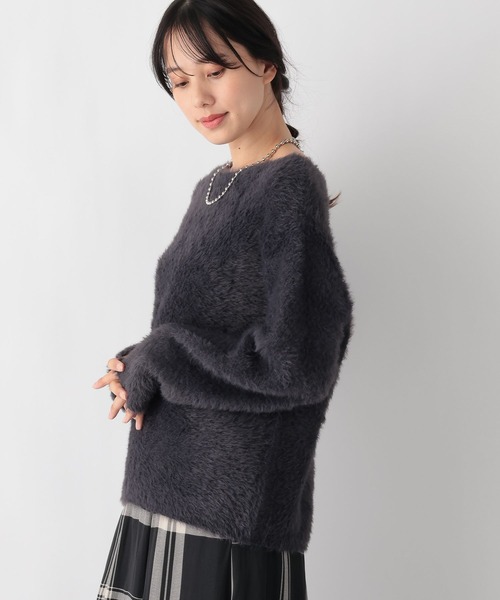 GLOBAL WORK(グローバルワーク)の「フェザー2WAYプルオーバー/985966(ニット/セーター・レディース・モカ/ブルー/チャコールグレー・FREE)」の14枚目の写真