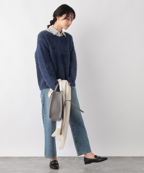 GLOBAL WORK(グローバルワーク)の「フェザー2WAYプルオーバー/985966(ニット/セーター・レディース・モカ/ブルー/チャコールグレー・FREE)」の18枚目の写真