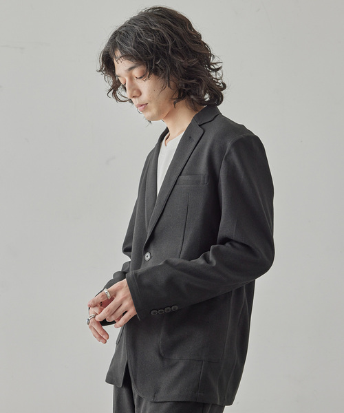  j.n.r.d（ジェー・エヌ・アール・ディー）の「【セットアップ対応】j.n.r.d/ヘリンボーンストレッチ2Bジャケット（テーラードジャケット・メンズ・ネイビー/チャコールグレー/ブラック・L/M/LL）」の5枚目の写真