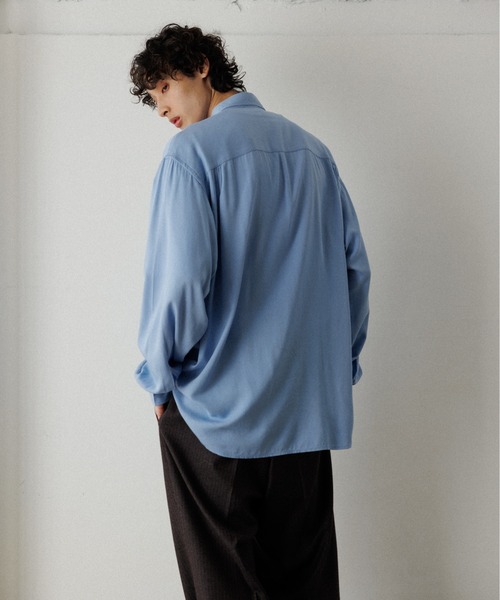 ADAM ET ROPE'（アダムエロペ）の「【WEB限定】《ADAM ET ROPE' HOMME × Yuki Kawahara》ルーズシルエット レーヨン Vintage Style ideal Shirts / UNISEX（シャツ/ブラウス・メンズ・サックスブルー/キナリ・M/L）」の16枚目の写真