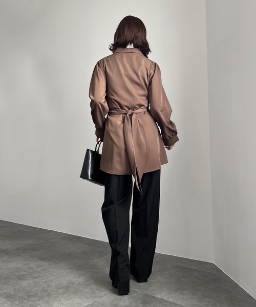 ISOOK(アイスー)の「【ISOOK / アイスー】チェーンビスチェシャツワンピース / シャツワンピ ミニワンピース シャツチュニック ZOZOTOWN限定(シャツワンピース・レディース・ブラウン・FREE)」の9枚目の写真