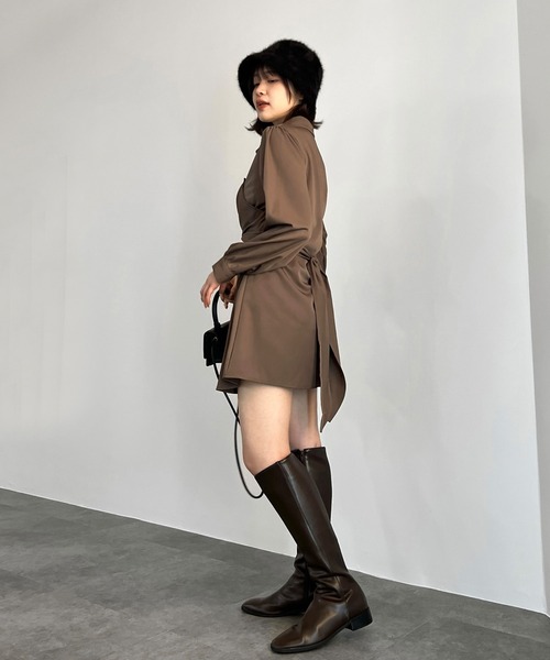 ISOOK(アイスー)の「【ISOOK / アイスー】チェーンビスチェシャツワンピース / シャツワンピ ミニワンピース シャツチュニック ZOZOTOWN限定(シャツワンピース・レディース・ブラウン・FREE)」の4枚目の写真