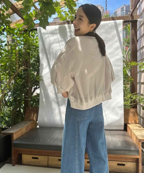 AVIE(アビィ)の「ディファレントファブリックジャケット(テーラードジャケット・レディース・ベージュ/ブラック・38)」の13枚目の写真