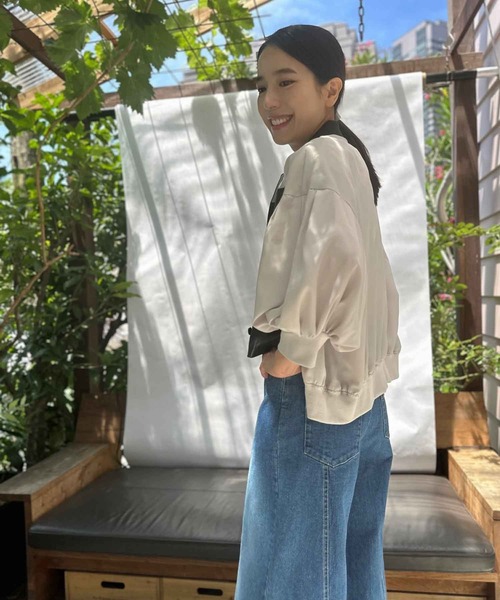 AVIE(アビィ)の「ディファレントファブリックジャケット(テーラードジャケット・レディース・ベージュ/ブラック・38)」の14枚目の写真