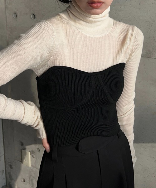 y/m by RIKA（イムバイリカ）の「ニットビスチェ（ニット/セーター・レディース・ブラック・FREE）」の12枚目の写真