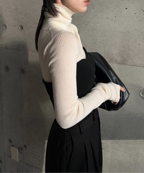 y/m by RIKA（イムバイリカ）の「ニットビスチェ（ニット/セーター・レディース・ブラック・FREE）」の7枚目の写真