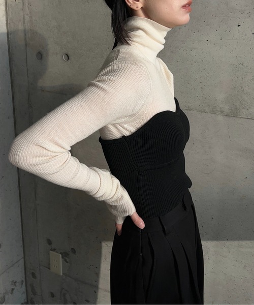 y/m by RIKA（イムバイリカ）の「ニットビスチェ（ニット/セーター・レディース・ブラック・FREE）」の10枚目の写真