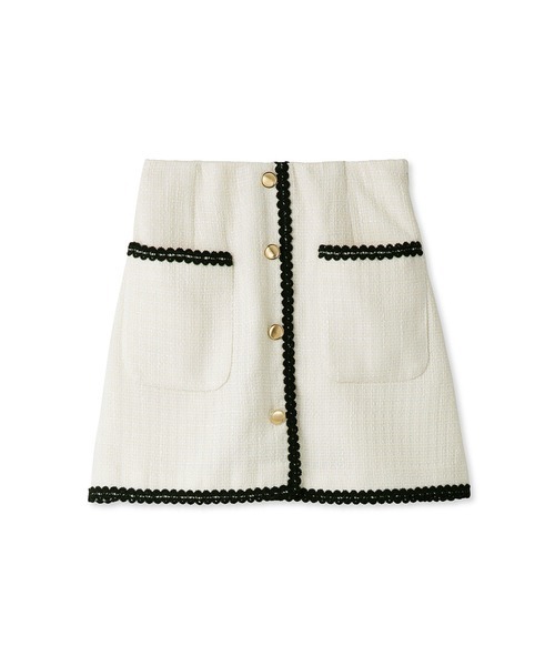 FURFUR（ファーファー）の「トリミングツイードスカショーパン（スカート・レディース・アイボリー/ラベンダー/ブラック・FREE）」の19枚目の写真