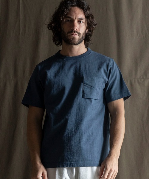 Jackman（ジャックマン）の「Dotsume Pocket T-Shirt（Tシャツ/カットソー・メンズ・ブルー系その他/ライム/オフホワイト/ブラック/ベビーピンク/サックスブルー/クリアブルー/ブルー系その他2/ネイビー/ダークグリーン/グリーン系その他2/ダークベージュ/ライトベージュ/グレイッシュベージュ/スミクロ・MEDIUM/LARGE/X-LARGE/SMALL）」の14枚目の写真