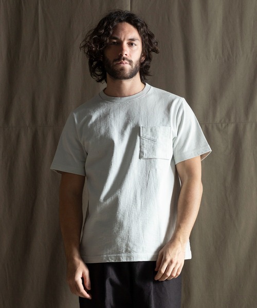 Jackman（ジャックマン）の「Dotsume Pocket T-Shirt（Tシャツ/カットソー・メンズ・ブルー系その他/ライム/オフホワイト/ブラック/ベビーピンク/サックスブルー/クリアブルー/ブルー系その他2/ネイビー/ダークグリーン/グリーン系その他2/ダークベージュ/ライトベージュ/グレイッシュベージュ/スミクロ・MEDIUM/LARGE/X-LARGE/SMALL）」の12枚目の写真