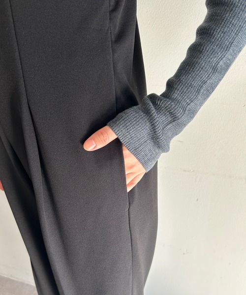 完売品☆ カットジョーゼットタックサロペット BLACK/38 SHENERY（シーナリー）の「カットジョーゼットタックサロペット
