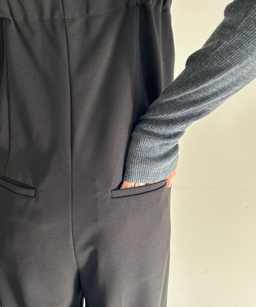 完売品☆ カットジョーゼットタックサロペット BLACK/38 SHENERY（シーナリー）の「カットジョーゼットタックサロペット