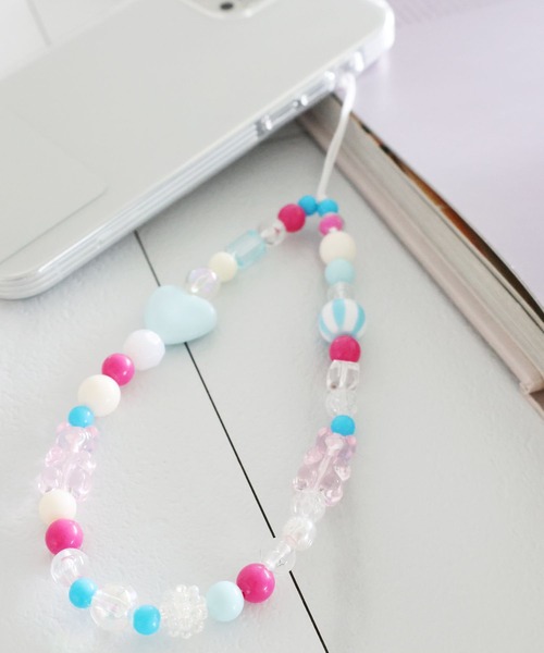 tiny tiny（ティニーティニー）の「ショートモバイルストラップ1[tiny tiny(ティニーティニー)]（スマホグッズ・レディース・ピンク/ベビーピンク/パープル/グリーン/その他/ライトブルー/アイボリー/ホワイト/オフホワイト/ライトピンク/スカイブルー/クリアブルー・0）」の5枚目の写真