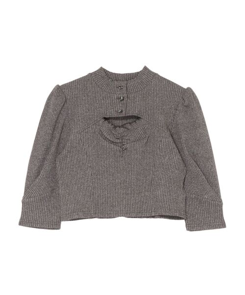 EATME ビジューボタンデコルテリブTOP ビジューボタンデコルテリブTOP（Tシャツ/カットソー）｜EATME