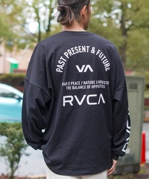 RVCA メンズ UP STATE LS TEE ロングスリーブTシャツ/ルーカビッグサイズスクエアデザインブランドロゴロングスリーブカットソー