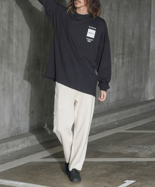 RVCA(ルーカ)の「RVCA メンズ UP STATE LS TEE ロングスリーブTシャツ/ルーカビッグサイズスクエアデザインブランドロゴロングスリーブカットソー(Tシャツ/カットソー・メンズ・ホワイト/ブラック/カーキ・MEDIUM/LARGE/X-LARGE/SMALL)」の5枚目の写真