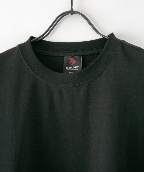 SAVIER（サビアー）の「【SAVIER/サビアー】オーバーサイズロングTシャツ　バックプリント　ウェーブプリント（Tシャツ/カットソー・メンズ・ブラック/ホワイト・MEDIUM/LARGE）」の7枚目の写真