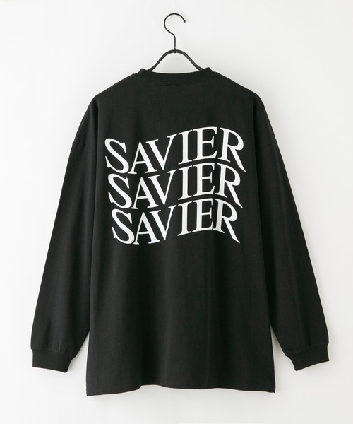 SAVIER（サビアー）の「【SAVIER/サビアー】オーバーサイズロングTシャツ　バックプリント　ウェーブプリント（Tシャツ/カットソー・メンズ・ブラック/ホワイト・MEDIUM/LARGE）」の5枚目の写真