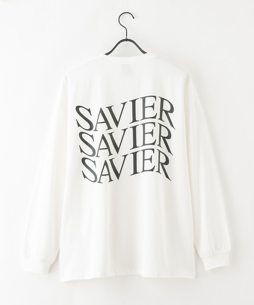 SAVIER（サビアー）の「【SAVIER/サビアー】オーバーサイズロングTシャツ　バックプリント　ウェーブプリント（Tシャツ/カットソー・メンズ・ブラック/ホワイト・MEDIUM/LARGE）」の3枚目の写真