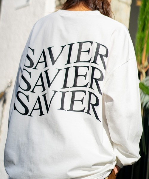 SAVIER（サビアー）の「【SAVIER/サビアー】オーバーサイズロングTシャツ　バックプリント　ウェーブプリント（Tシャツ/カットソー・メンズ・ブラック/ホワイト・MEDIUM/LARGE）」の20枚目の写真