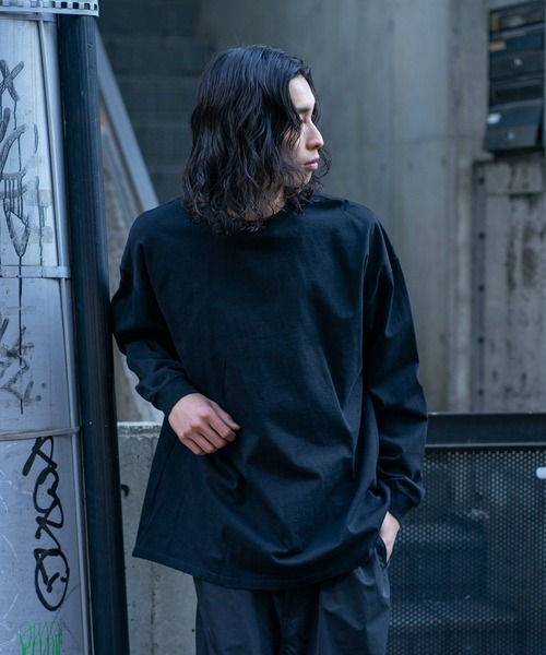SAVIER（サビアー）の「【SAVIER/サビアー】オーバーサイズロングTシャツ　バックプリント　ウェーブプリント（Tシャツ/カットソー・メンズ・ブラック/ホワイト・MEDIUM/LARGE）」の21枚目の写真