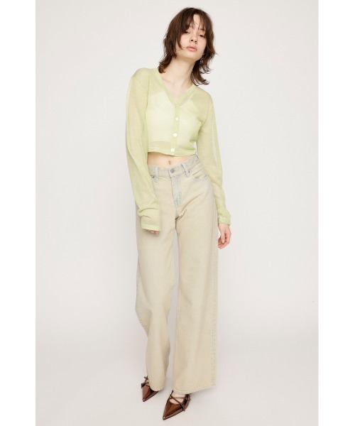 SLY(スライ)の「CROPPED 2WAY SHEER C/D クロップド 2ウェイ シアー カーディガン(カーディガン/ボレロ・レディース・ピンク/ライトグリーン/グレー・FREE)」の8枚目の写真