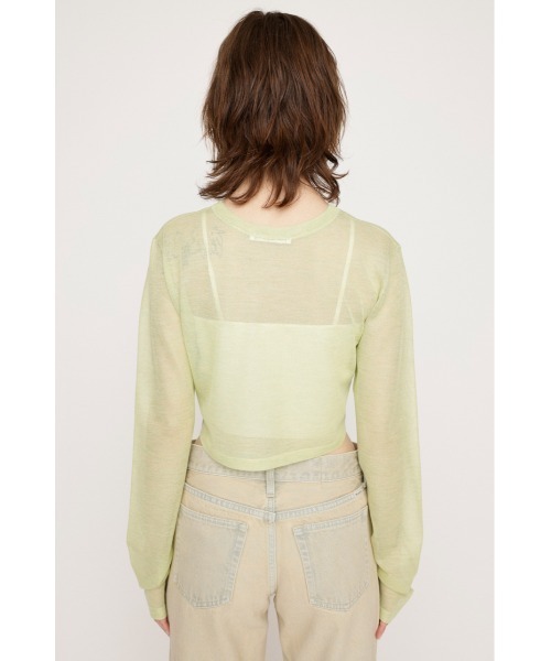 SLY(スライ)の「CROPPED 2WAY SHEER C/D クロップド 2ウェイ シアー カーディガン(カーディガン/ボレロ・レディース・ピンク/ライトグリーン/グレー・FREE)」の11枚目の写真