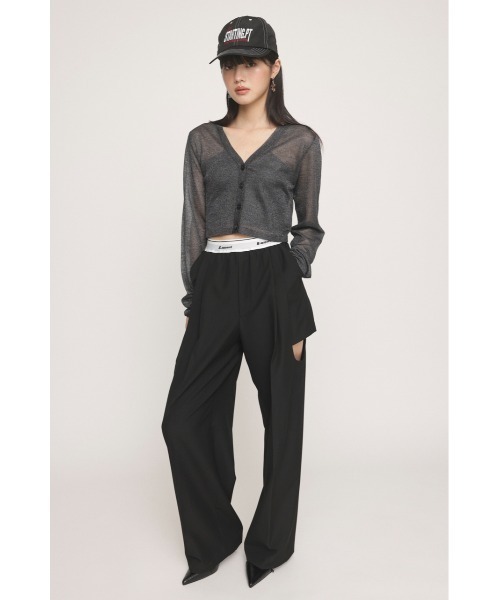 SLY(スライ)の「CROPPED 2WAY SHEER C/D クロップド 2ウェイ シアー カーディガン(カーディガン/ボレロ・レディース・ピンク/ライトグリーン/グレー・FREE)」の22枚目の写真