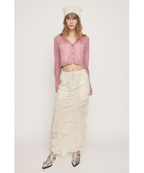 SLY(スライ)の「CROPPED 2WAY SHEER C/D クロップド 2ウェイ シアー カーディガン(カーディガン/ボレロ・レディース・ピンク/ライトグリーン/グレー・FREE)」の13枚目の写真