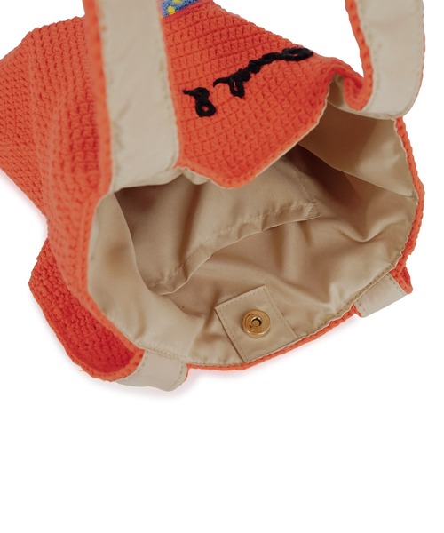 PAUL & JOE ACCESSOIRES（ポールアンドジョーアクセソワ）の「PAUL & JOE ACCESSOIRES (ポール＆ジョーアクセソワ)クロシェ編みタテ型トートバッグ ダイナソー PJA-B1032（トートバッグ・レディース・オレンジ/グリーン・FREE）」の19枚目の写真