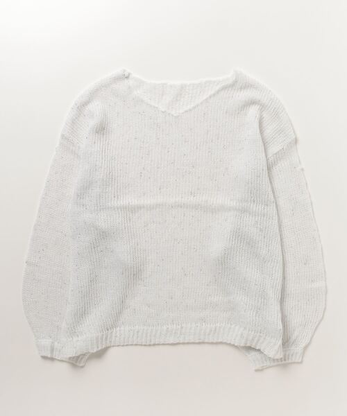 Per sist ence(パーシエンス)の「ラメネップヤーン透かしロングプルオーバー(ニット/セーター・レディース・ブラック/オフホワイト/グレー/グレイッシュベージュ・FREE)」の11枚目の写真