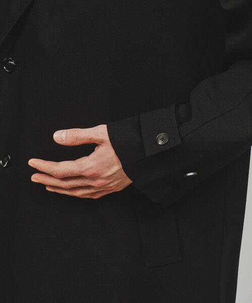 tk.TAKEO KIKUCHI（ティーケータケオキクチ）の「◆カルゼダブルマキシオーバーコート（チェスターコート・メンズ・ブラック/ベージュ・01/02/03）」の8枚目の写真