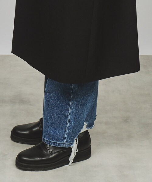 tk.TAKEO KIKUCHI（ティーケータケオキクチ）の「◆カルゼダブルマキシオーバーコート（チェスターコート・メンズ・ブラック/ベージュ・01/02/03）」の6枚目の写真