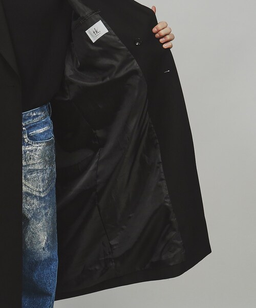 tk.TAKEO KIKUCHI（ティーケータケオキクチ）の「◆カルゼダブルマキシオーバーコート（チェスターコート・メンズ・ブラック/ベージュ・01/02/03）」の5枚目の写真