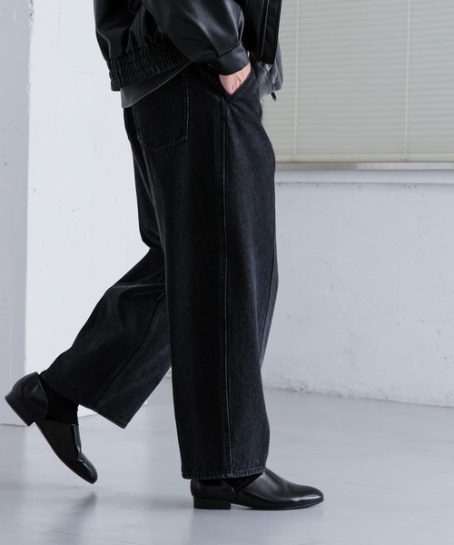 SENSE OF PLACE by URBAN RESEARCH（センスオブプレイスバイアーバンリサーチ）の「デニムパネルキリカエワイドパンツ（デニムパンツ・メンズ・ライトインディゴブルー/ブラック・LARGE/MEDIUM）」の3枚目の写真