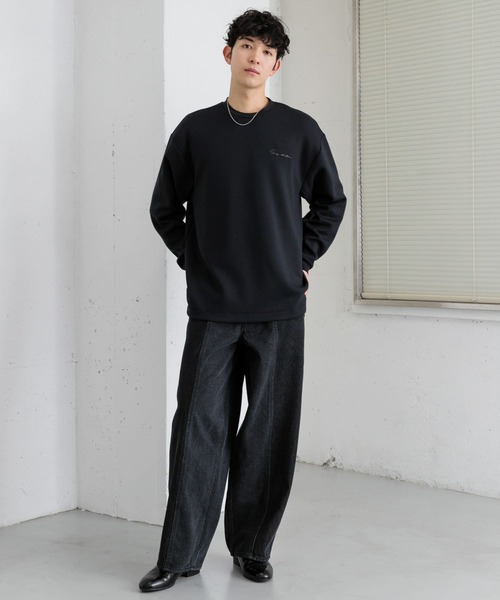 SENSE OF PLACE by URBAN RESEARCH（センスオブプレイスバイアーバンリサーチ）の「デニムパネルキリカエワイドパンツ（デニムパンツ・メンズ・ライトインディゴブルー/ブラック・LARGE/MEDIUM）」の16枚目の写真