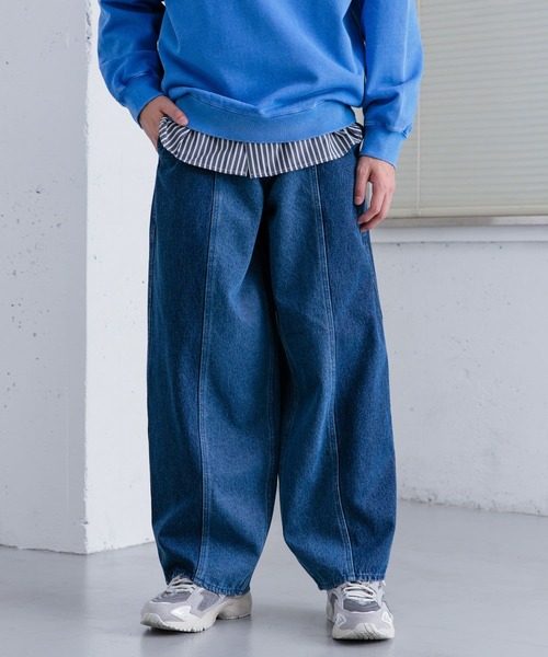 SENSE OF PLACE by URBAN RESEARCH（センスオブプレイスバイアーバンリサーチ）の「デニムパネルキリカエワイドパンツ（デニムパンツ・メンズ・ライトインディゴブルー/ブラック・LARGE/MEDIUM）」の18枚目の写真