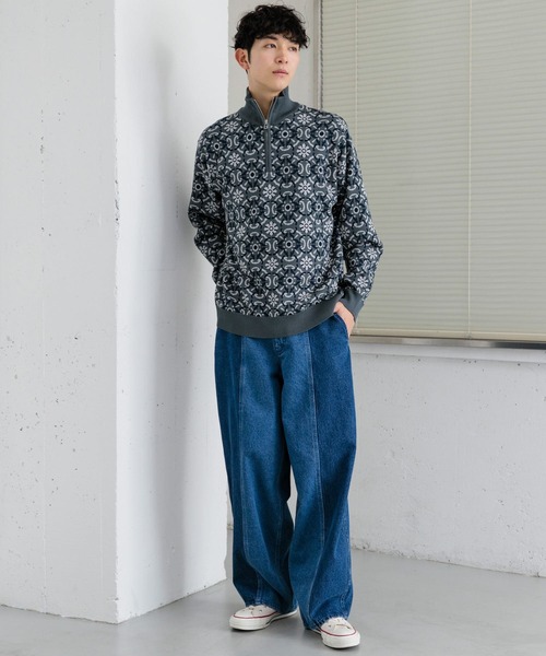 SENSE OF PLACE by URBAN RESEARCH（センスオブプレイスバイアーバンリサーチ）の「デニムパネルキリカエワイドパンツ（デニムパンツ・メンズ・ライトインディゴブルー/ブラック・LARGE/MEDIUM）」の12枚目の写真