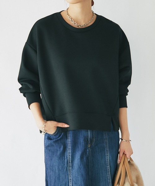 un dix cors（アンディコール）の「ダンボールクルーネックプルオーバー（Tシャツ/カットソー・レディース・ブルー/アイボリー/ブラック/ベージュ・FREE）」の2枚目の写真