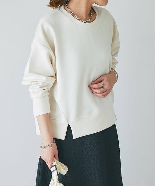 un dix cors（アンディコール）の「ダンボールクルーネックプルオーバー（Tシャツ/カットソー・レディース・ブルー/アイボリー/ブラック/ベージュ・FREE）」の10枚目の写真