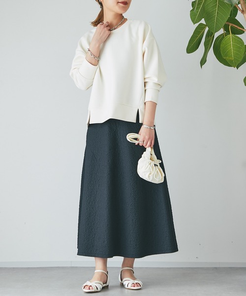 un dix cors（アンディコール）の「ダンボールクルーネックプルオーバー（Tシャツ/カットソー・レディース・ブルー/アイボリー/ブラック/ベージュ・FREE）」の5枚目の写真