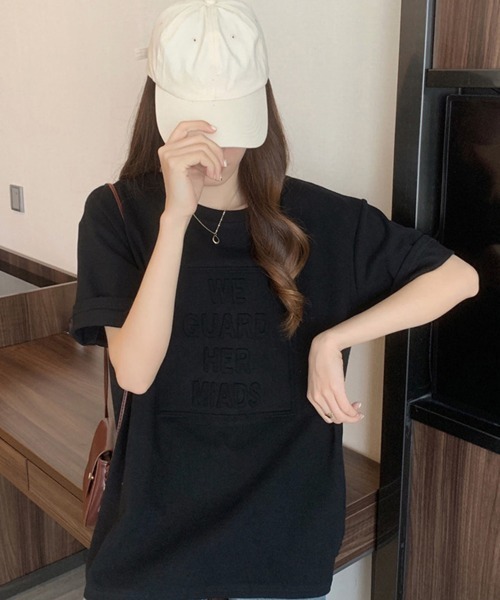 Miniministore(ミニミニストア)の「立体ロゴtシャツ 韓国チュニックロンT(Tシャツ/カットソー・レディース・ダークグレー/ブルーパープル/ホワイト/ブラウン/ブラック・M/XL/L)」の13枚目の写真
