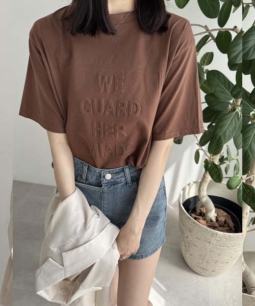 Miniministore(ミニミニストア)の「立体ロゴtシャツ 韓国チュニックロンT(Tシャツ/カットソー・レディース・ダークグレー/ブルーパープル/ホワイト/ブラウン/ブラック・M/XL/L)」の22枚目の写真